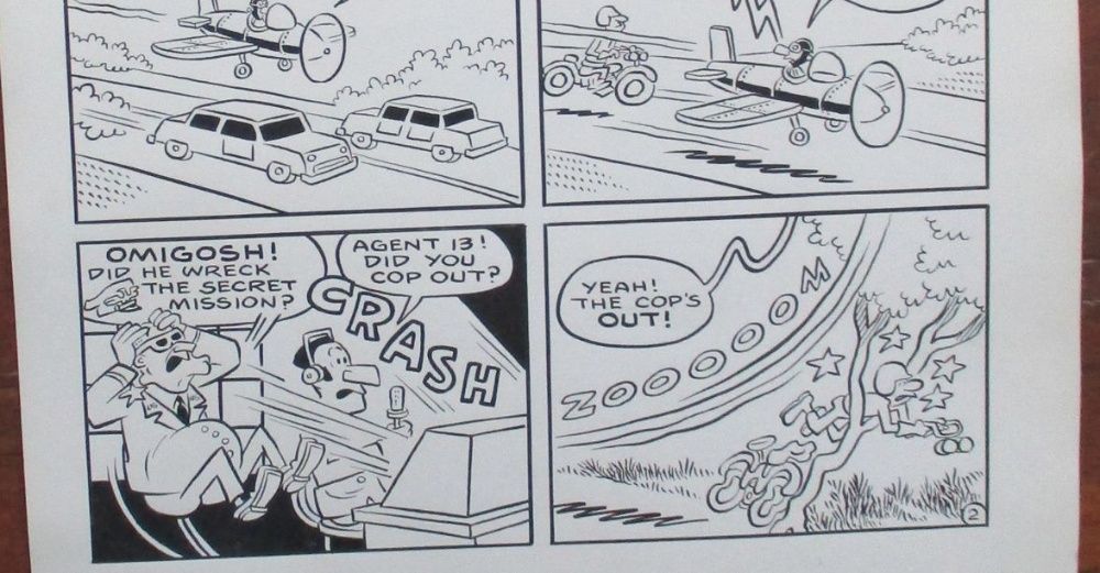 1970 original comic book art - Sad Sack - prancha de banda desenhada