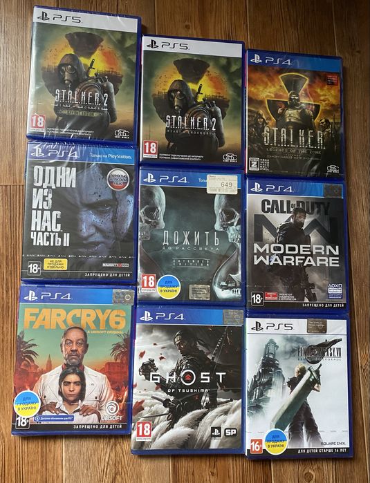 Sony PS4: Stalker 2, Stalker Trilogy, Один из Нас, FarCry, Doom, CoD.