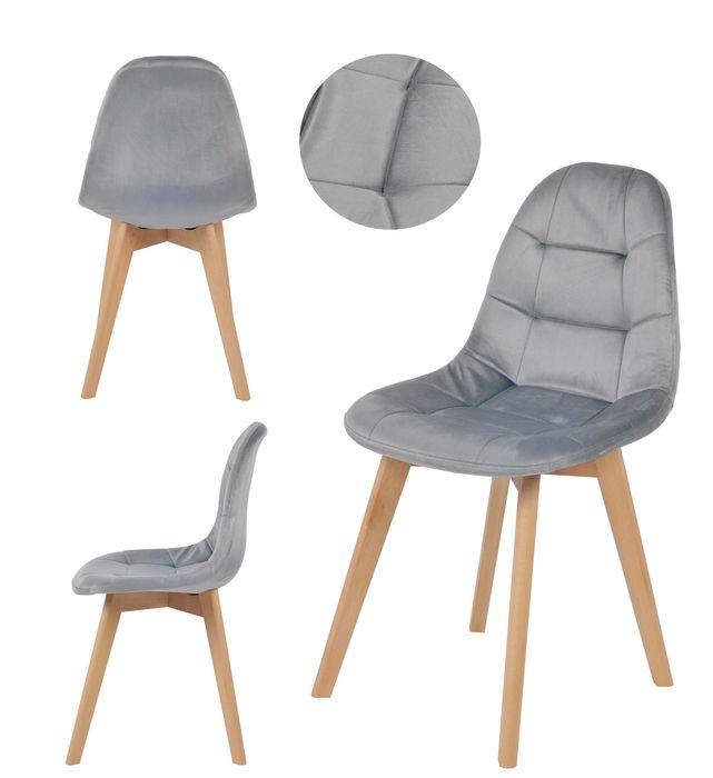 Krzesło Skandynawskie DSW welurowe NOWOCZESNE KOLORY