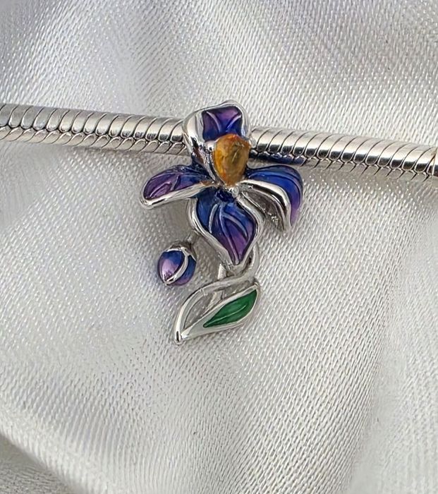 Charms srebrny zawieszka   do bransoletki kwiat do  Pandora S925