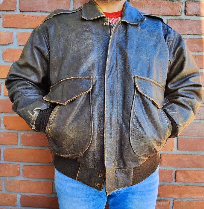 Oryginalna Kurtka Leather  Mirage Classics Bomber Pilotka Vintage L