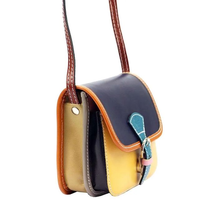 damska torebka skórzana gregorio brąz + granat