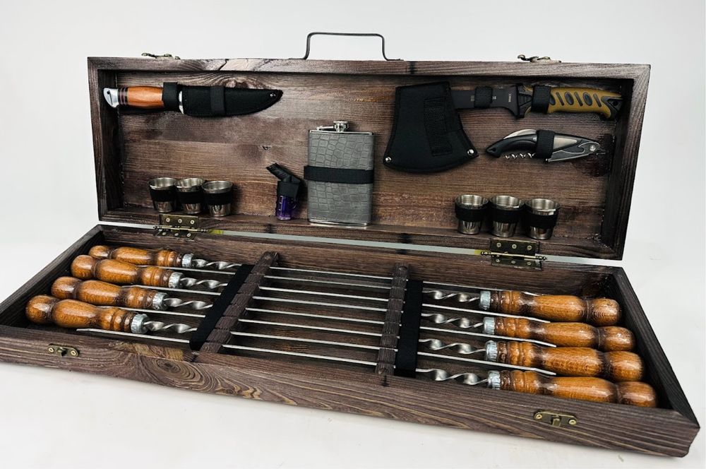 Подарочный набор Шампуров в деревянном ящике