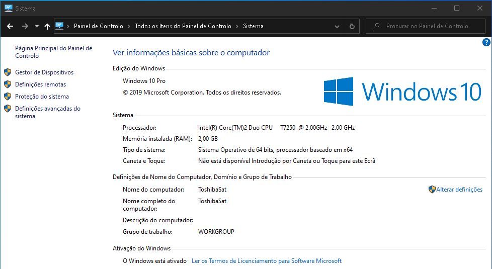 Portátil Toshiba Satellite EQUIUM A200-1V0 (AVARIADO) funciona