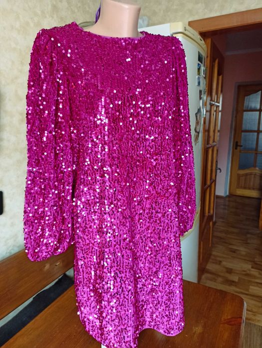 Ефектна сукня GEORGE в лелітки у кольорі фуксія 46-48 розмір