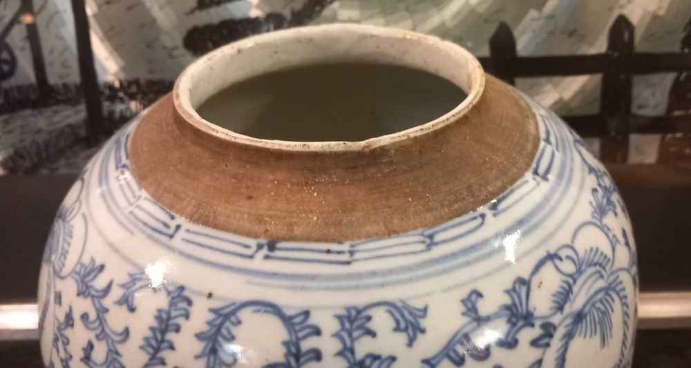 Bonito e grande Pote em Porcelana Chinesa, Dupla Felicidade, sec.xix,