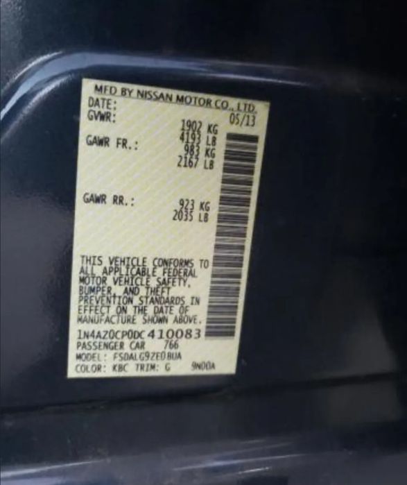 Nissan leaf SL 2013 62kw