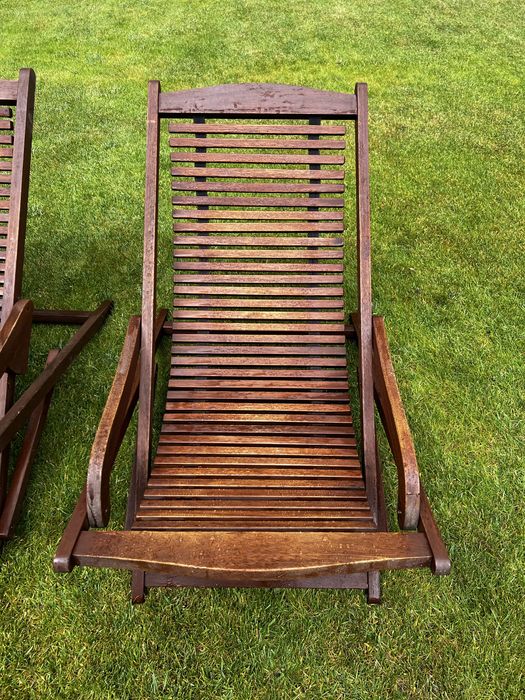 Leżak ogrodowy drewno teak 2 szt