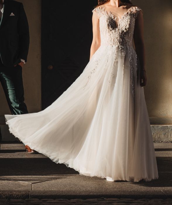 Suknia ślubna z gorsetem XS/34 wzrost 165+6,5