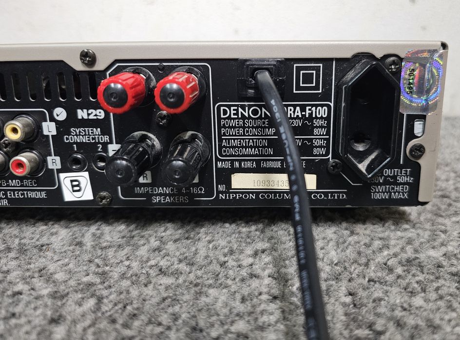 Ampli Stéréo Denon DRA-F100 Vintage 2x30W RMS, 1999, Révisé, Argent, Japon