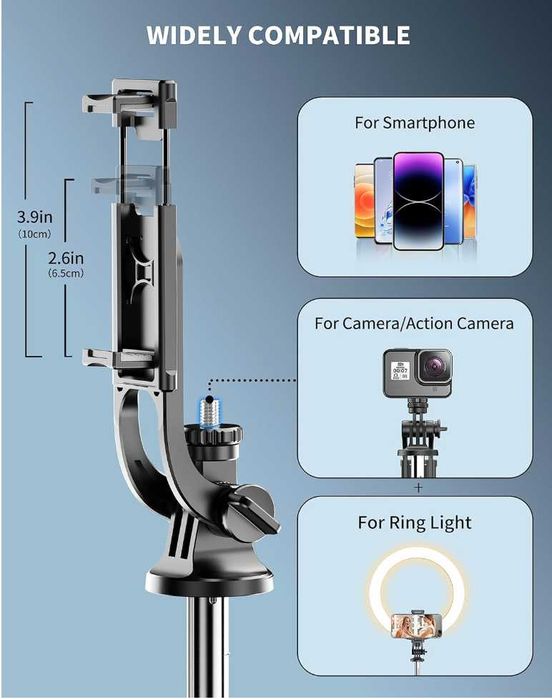 Kijek do selfie 163,5 cm Statyw do telefonu z pilotem