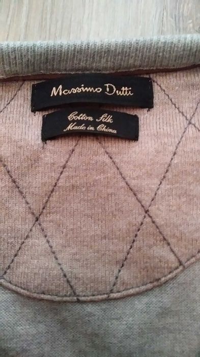 Massimo Dutti sweter męski w serek V bawełna jedwab XL ideał