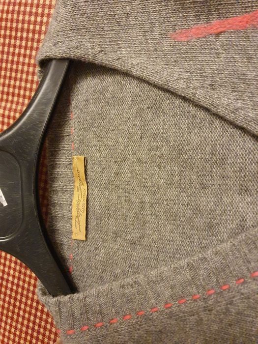 Sweter damski kardigan wełna kaszmir szary, r.40