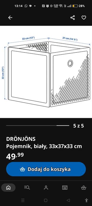 2 wkłady Kallax kosze Dronjons