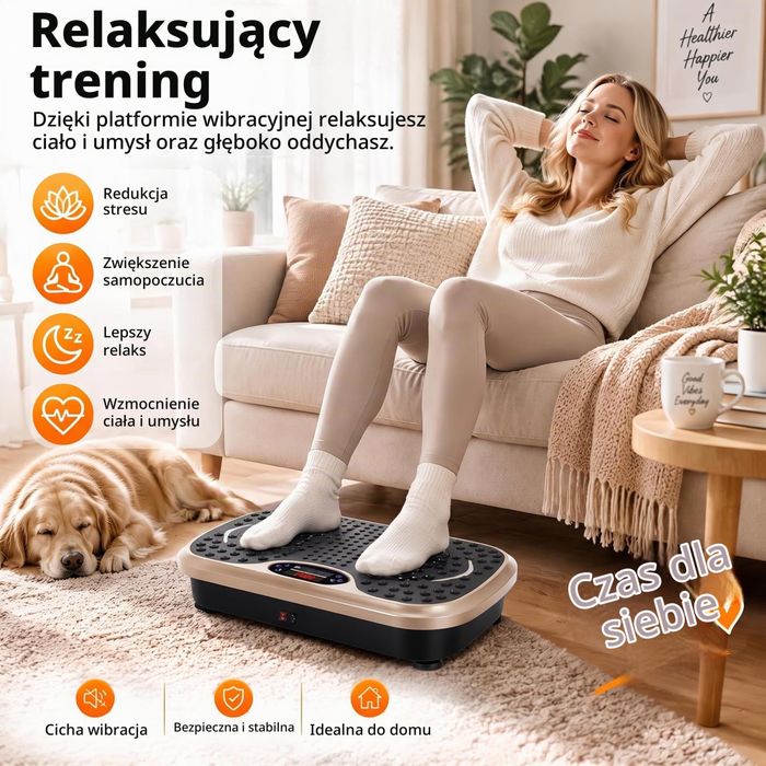 Platforma wibracyjna TLGREEN TQ-0103 200 W 99 poziomów 5 programów pilot