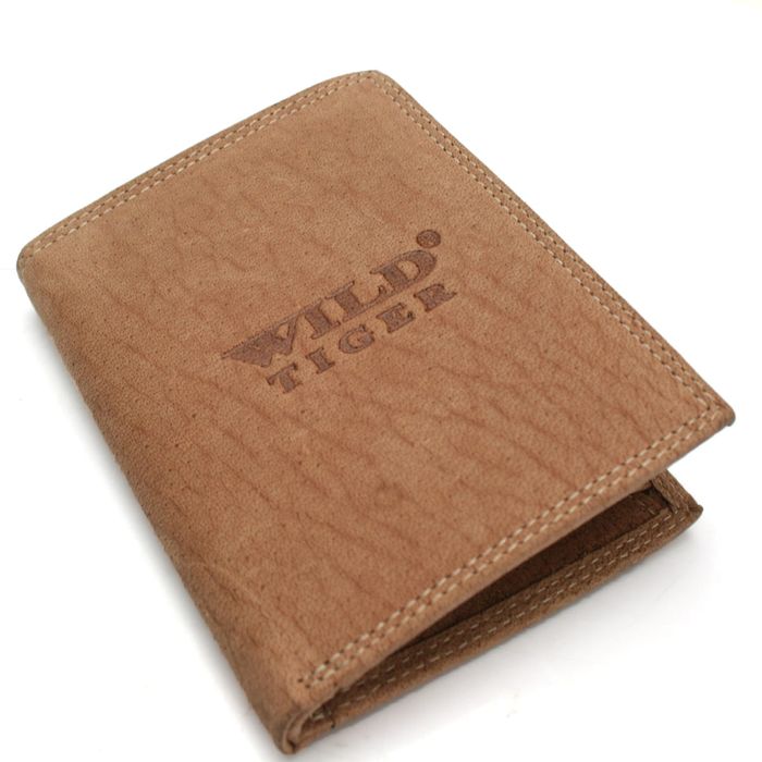 portfel męski pionowy wild tiger - jasnobrązowy