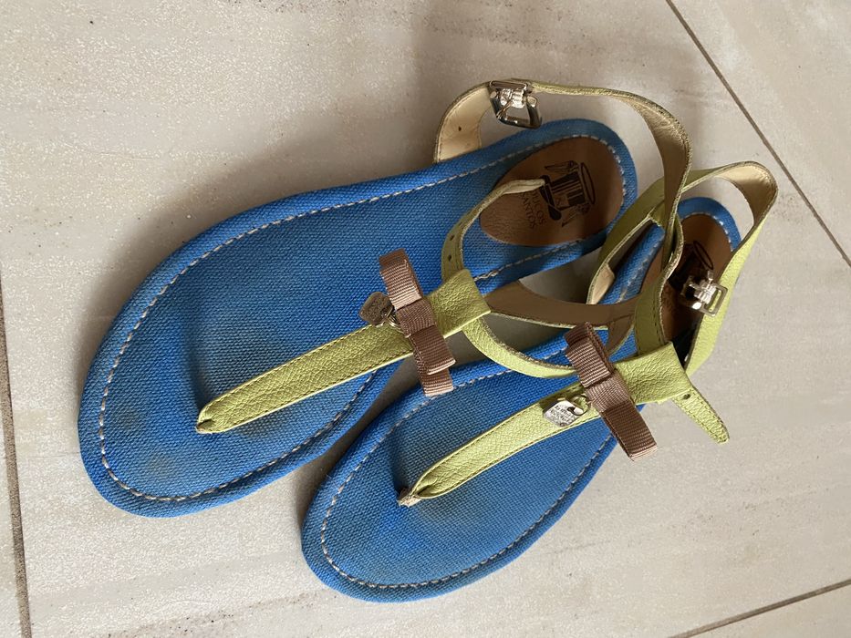 Sandalki skora/plotno H&M