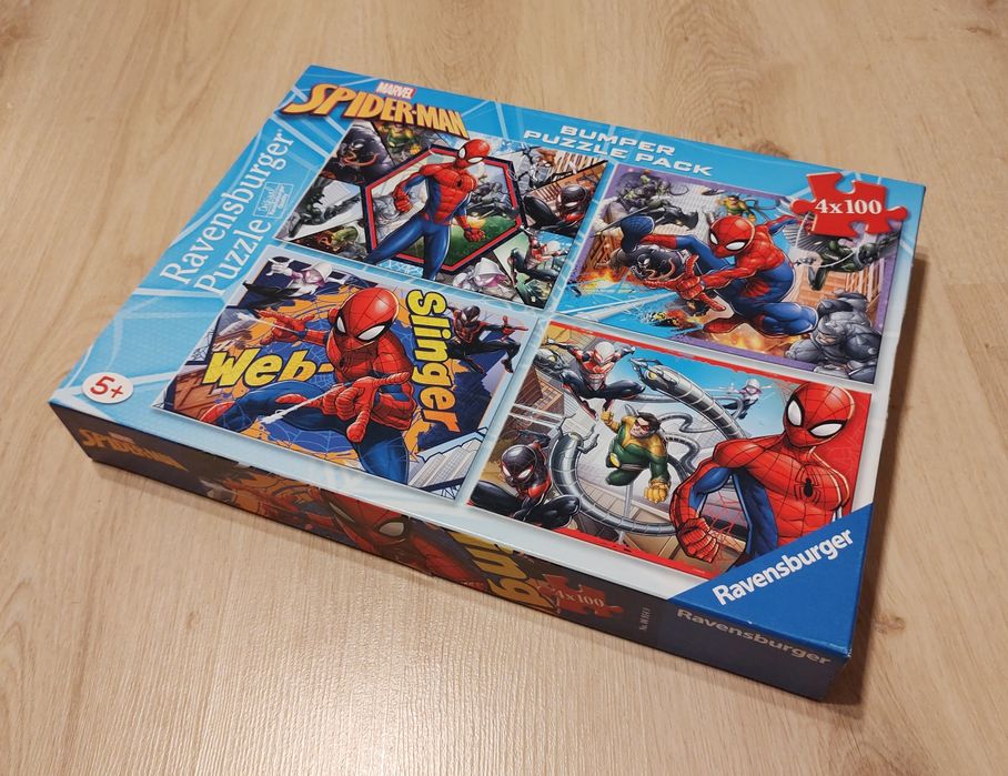 Nieużywane puzzle Spider-Man / Marvel (4 x 100 elementów)