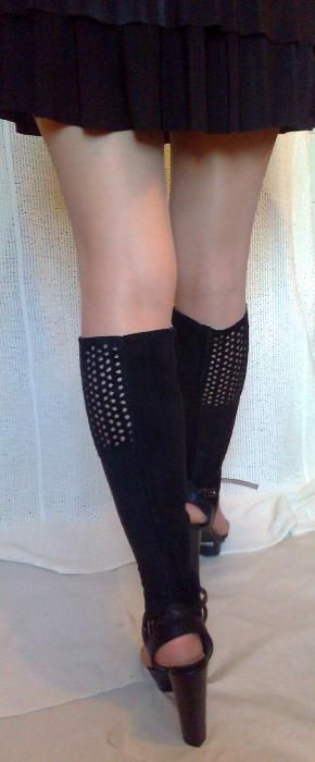 -Роскошные замшевые гетры на замке Calzedonia Италия оригинал, тренд с