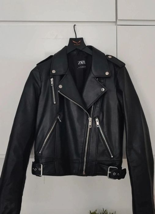 Ramoneska czarna Zara kurtka skórzana