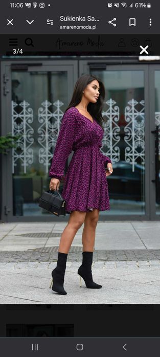Bordowa sukienka nowa wiskoza
