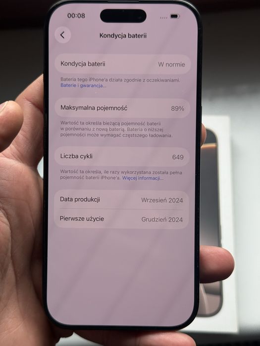 Iphone 16 PRO 1TB Pamięci / 89% baterii