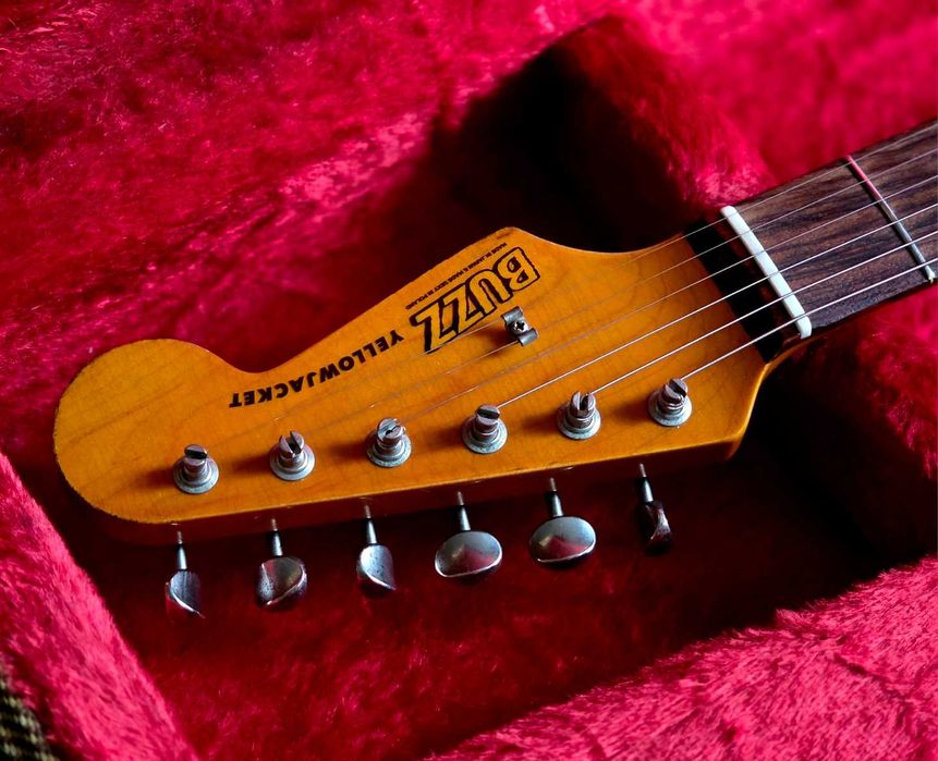 MJT BUZZ Yellowjacket Pink Shell Relic HSS Stratocaster!