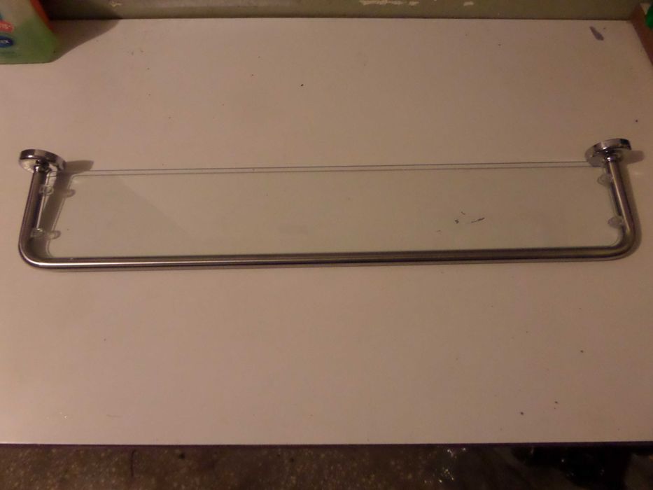 Półka  metalowo szklana 64x13