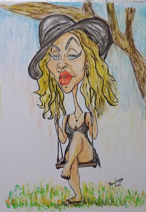 Art original Madonna 21x30cm