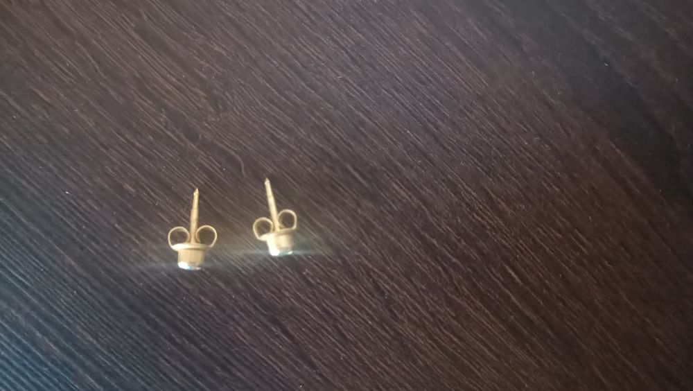 Kolczyki wkręty pozłacane