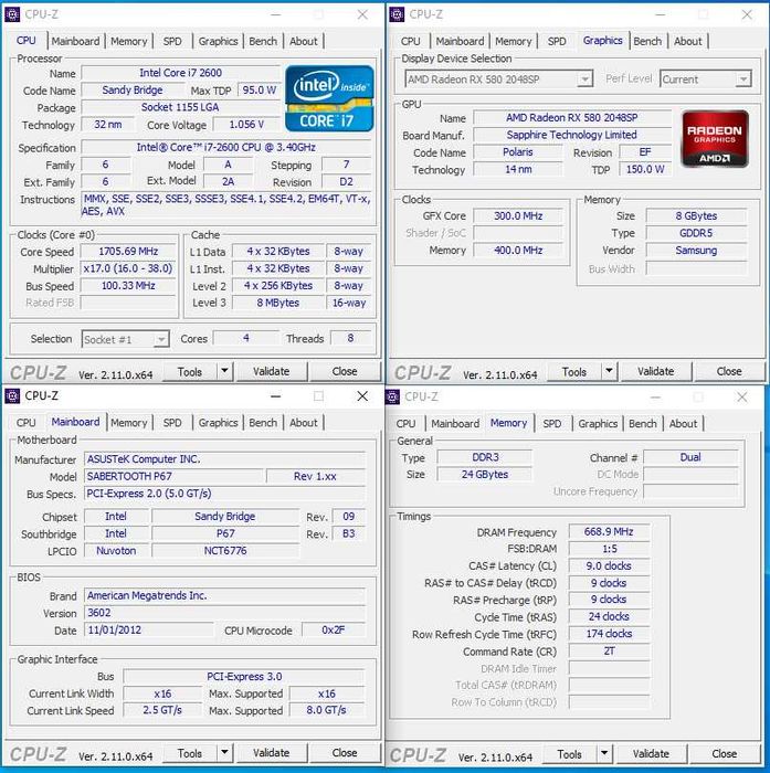 Комп'ютер  Ігровий Пк  Rx 580 .ram 24g .Core i7 2600 . sabertoot