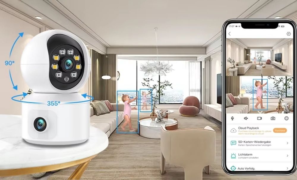 Kamera WiFi 4K 6MP 2xobiektyw Nightvision