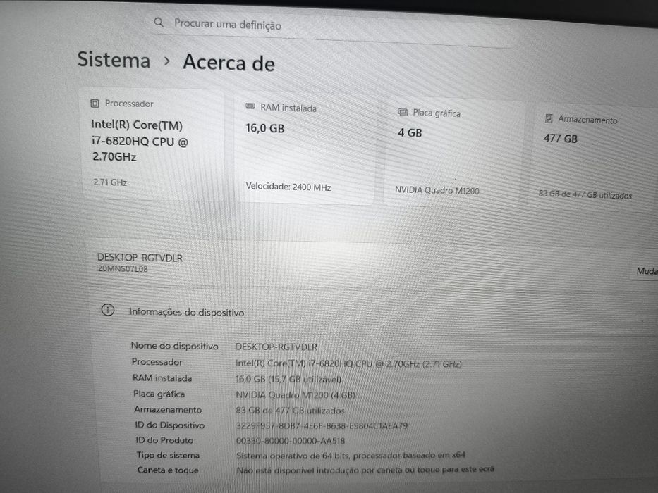 Portátil Lenovo  usado