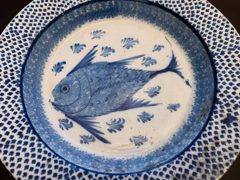 Prato Porcelana Família Chinesa Peixe, Século XIX