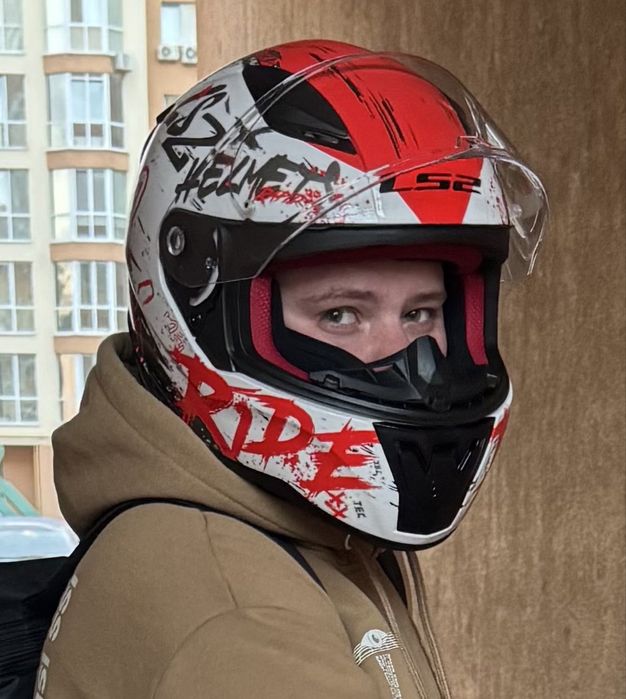 Шлем LS2 FF353 Rapid Naughty White Red XL