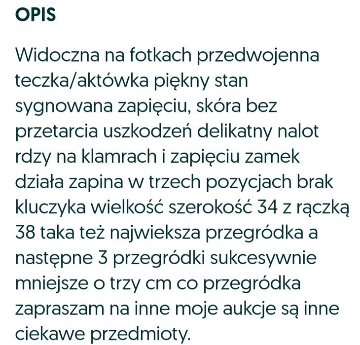 Sygnowana Przedwojenna Teczka skórzana