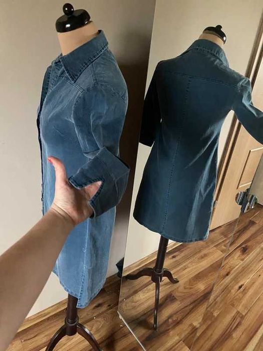 Sukienka jeans dzins prostota basic trapez labella s m 36 38