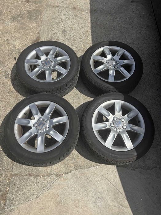 Jantes Seat Ibiza 6L + Pneus como novos (195/55 R15)