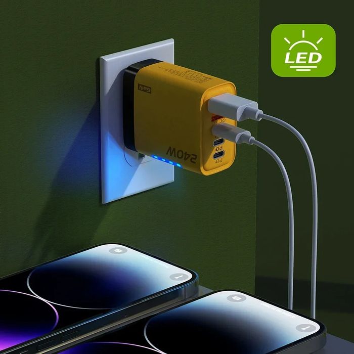 Szybka ładowarka sieciowa do telefonu laptopa 240W 5 portów USB-C 3.0