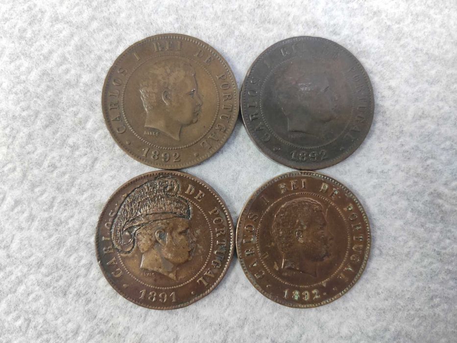 Moedas 20 Reis 1891, 1892, A Paris com "Barrete"