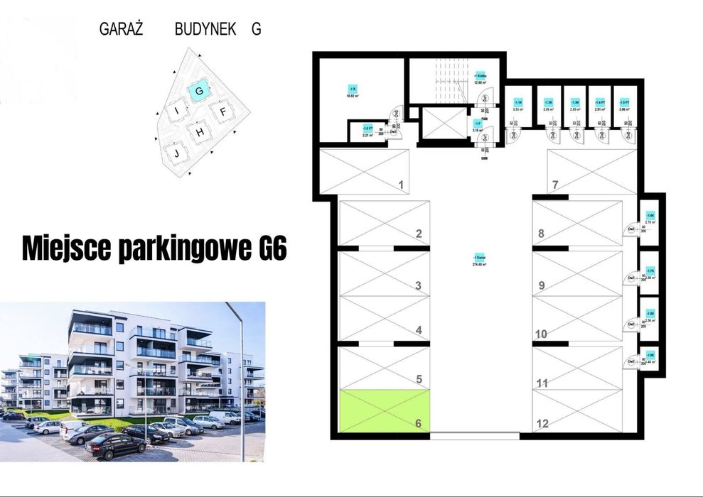 Miejsce parkingowe w garażu podziemnym Strażacka 18G
