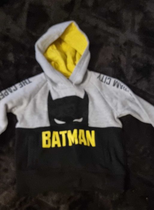 Cool Club, Bluza chłopięca z kapturem szaro-czarna Batman 116 rozm