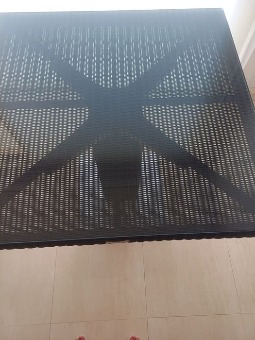 Indoor/Outdoor black rattan table and 4 chairs