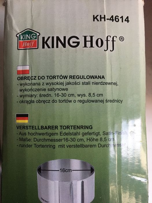Obręcz do tortów regulowana KingHoff