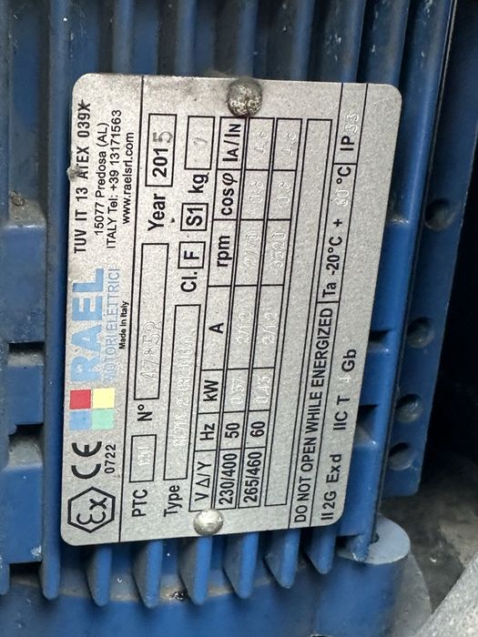 Wentylator TCV 252 400V 50Hz 0.37kW PTC