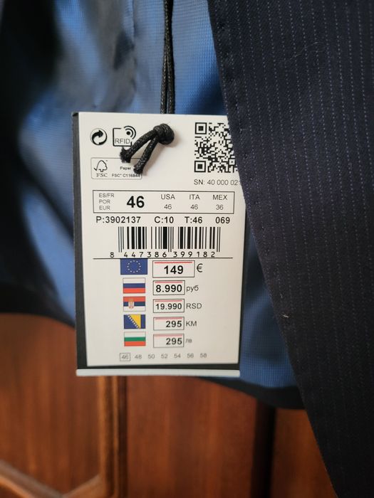 Fato Cortefiel azul escuro 46/40