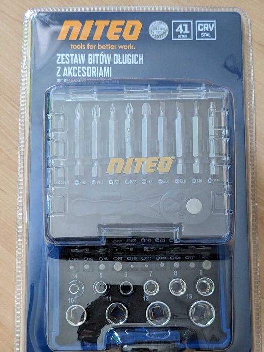 mini GRZECHOTKA Zestaw bitów długich z akcesoriami narzędzi Niteo