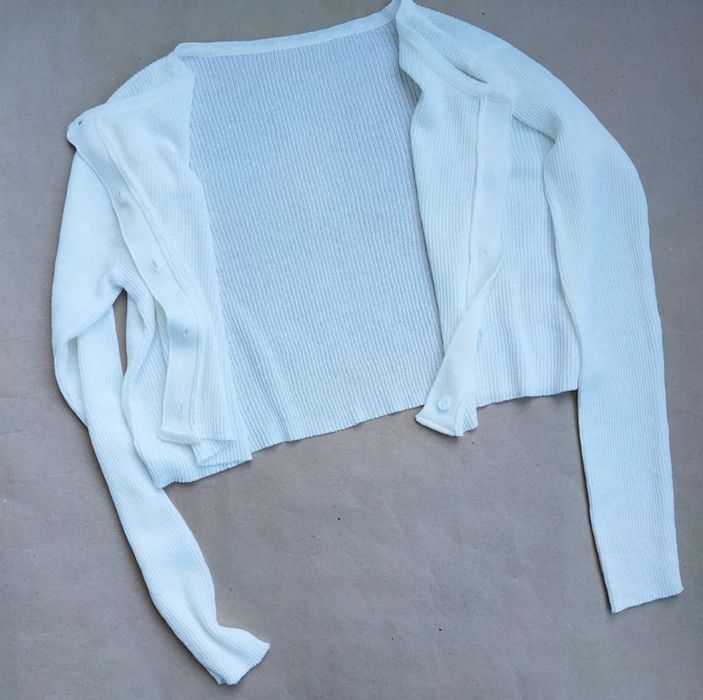 Білий укорочений кардиган широкий для вагітних Розмір єдиний Новий