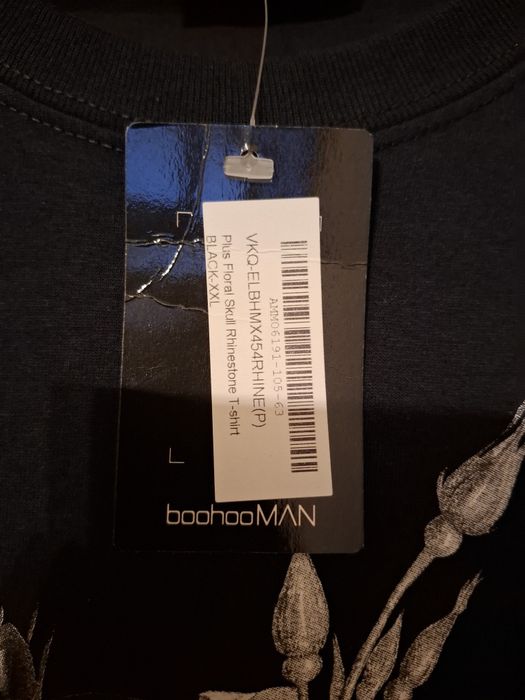 Nowy tshirt z czachą boohoo Man XXL flora skull