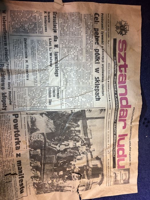 Sztandar ludu gazeta z 1989 antyk